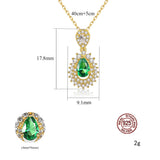 Artificial Emeralds Gem S925 Pendant Necklace for Women