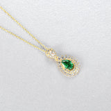 Artificial Emeralds Gem S925 Pendant Necklace for Women