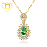 Artificial Emeralds Gem S925 Pendant Necklace for Women