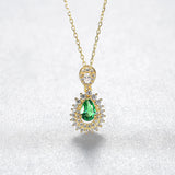 Artificial Emeralds Gem S925 Pendant Necklace for Women