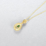 Artificial Emeralds Gem S925 Pendant Necklace for Women