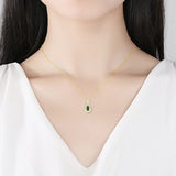 Artificial Emeralds Gem S925 Pendant Necklace for Women