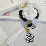 Camellia Bag Woman Keychain Plush Car Key Chain