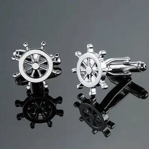 Silver Crown Crystal Cufflinks for Mens Wedding Suit B029