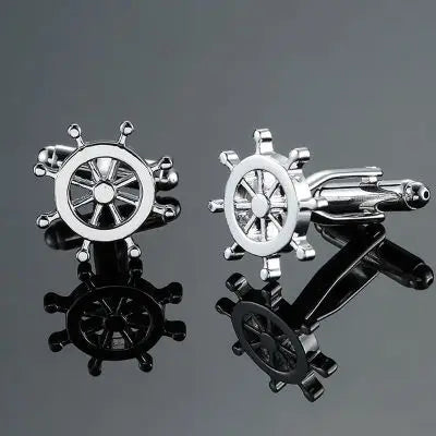 Silver Crown Crystal Cufflinks for Mens Wedding Suit B029