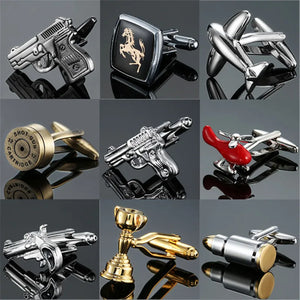 Silver Crown Crystal Cufflinks for Mens Wedding Suit B029