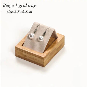 Bamboo Wood Earrings Display Tray - 4 Sizes - Jewelry Display Stand