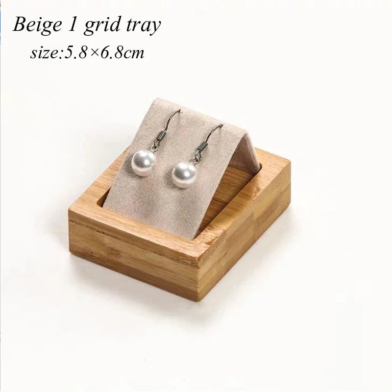Bamboo Wood Earrings Display Tray - 4 Sizes - Jewelry Display Stand
