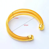 24k Dubai Bracelet African Arab Wedding Open Bracelet Jewelry