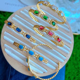 Rectangle Crystal Bangles for Women