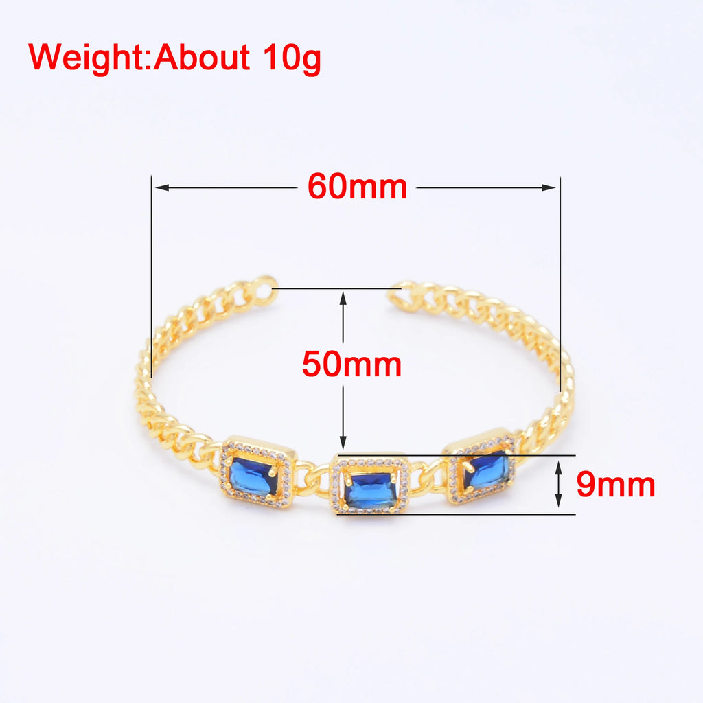 Rectangle Crystal Bangles for Women