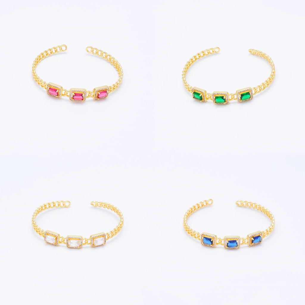 Rectangle Crystal Bangles for Women