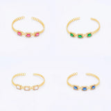 Rectangle Crystal Bangles for Women