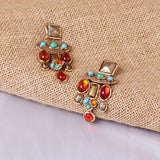 Colorful Acrylic Gem Geometric Earrings Retro Hyperbol