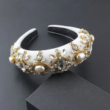 Baroque Rhinestone Flower Headband for Women