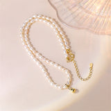 Baroque Freshwater Pearl Necklace 925 Silver Chain Choker Jewelry