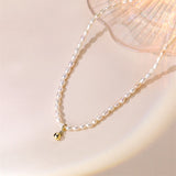 Baroque Freshwater Pearl Necklace 925 Silver Chain Choker Jewelry