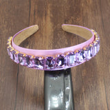 Baroque Big Purple Green Crystal Rhinestone Hairband
