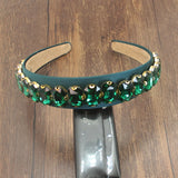 Baroque Big Purple Green Crystal Rhinestone Hairband