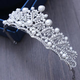 Baroque Crystal Tiara Silver Plated Wedding Crown