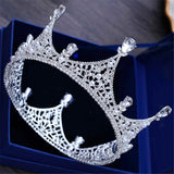 Baroque Vintage Crystal Tiaras Crowns Bridal Round Crown