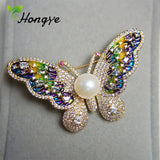 Butterfly Brooches Pins Women Freshwater Pearl Wedding