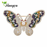 Butterfly Brooches Pins Women Freshwater Pearl Wedding