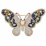 Butterfly Brooches Pins Women Freshwater Pearl Wedding