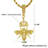 Bee Honey Zircon Hip-hop Rapper Pendant