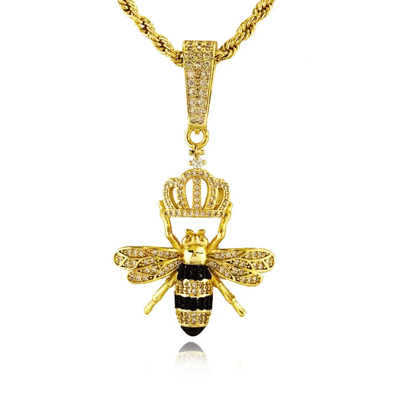 Bee Honey Zircon Hip-hop Rapper Pendant