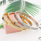 Hand-Made Micro-Inlaid Hao Stone Bracelet - Stainless Steel
