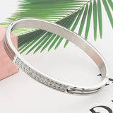 Hand-Made Micro-Inlaid Hao Stone Bracelet - Stainless Steel