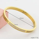 Hand-Made Micro-Inlaid Hao Stone Bracelet - Stainless Steel
