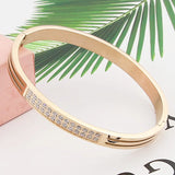Hand-Made Micro-Inlaid Hao Stone Bracelet - Stainless Steel