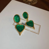 Colorful Heart Earrings Crystal Resin Dangle Earring For Women