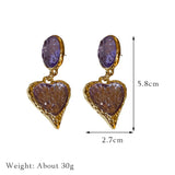 Colorful Heart Earrings Crystal Resin Dangle Earring For Women