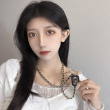 Crystal 5 Letter Pendants Necklace Women Long Chain Waist Jewelry Z506