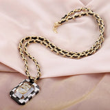 Crystal 5 Letter Pendants Necklace Women Long Chain Waist Jewelry Z506