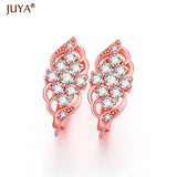 Flower Crystal CZ Rhinestone Earring Components 5 pairs