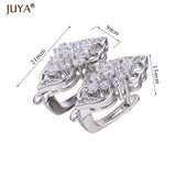 Flower Crystal CZ Rhinestone Earring Components 5 pairs