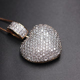 Heart Pendant Necklace Multicolor Zirconia Chain Choker