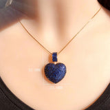 Heart Pendant Necklace Multicolor Zirconia Chain Choker
