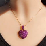 Heart Pendant Necklace Multicolor Zirconia Chain Choker