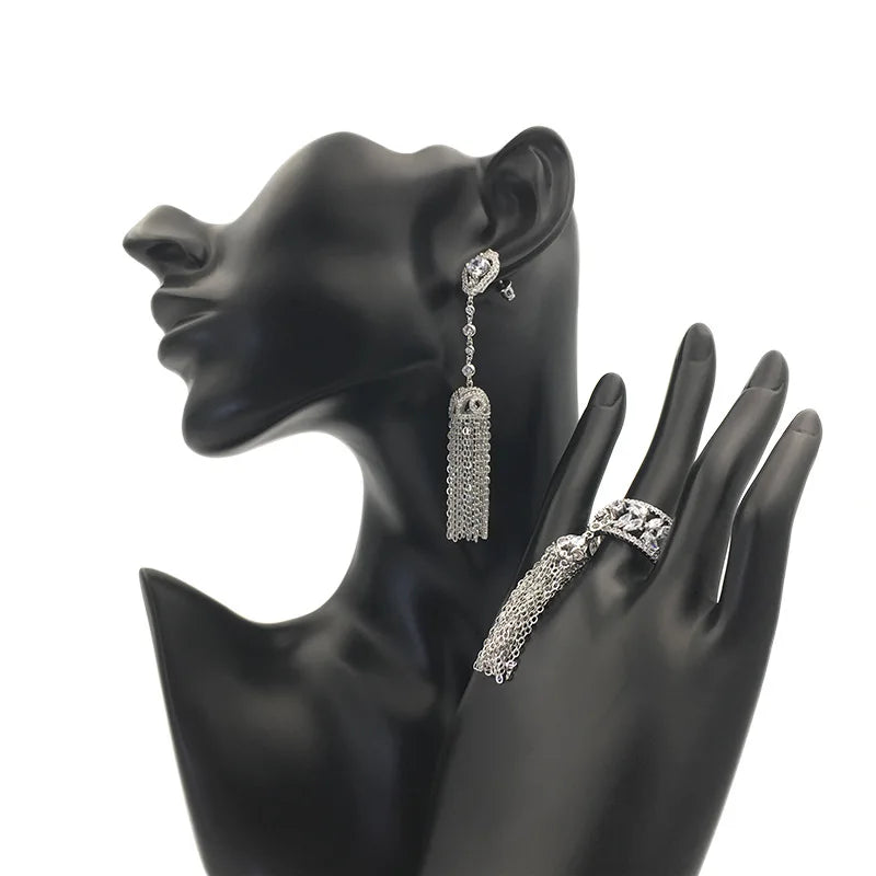 Vintage Crystal Ring Cubic Zirconia Women Jewelry Accessories
