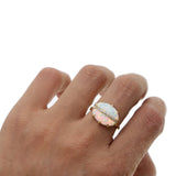 Opal Ring Dainty CZ Women's Constant Love Anniversary Jewelry Gift