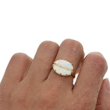 Opal Ring Dainty CZ Women's Constant Love Anniversary Jewelry Gift