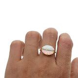 Opal Ring Dainty CZ Women's Constant Love Anniversary Jewelry Gift