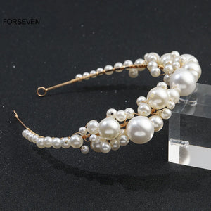 Big Pearl Headband Hair Hoop Bands Fairy Headwear Bride Hair Jewelry