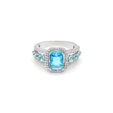 Big Square CZ Crystal Rings for Women Bridal Wedding Party Silver Charms Rings
