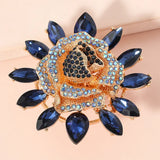Big Sunflower Rings Red Champagne Zircon Crystal Funky Ring